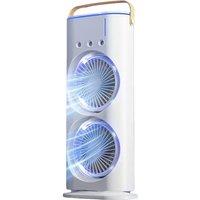 Portable Misting Fan With Dual 180 Rotating Heads & Usb Rechargeable Led Display!