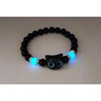Charming Glow-In-The-Dark Cat Charm Necklace & Bracelet Set
