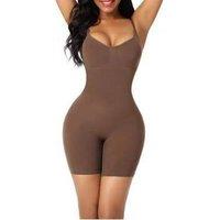 Unisex Black One-Piece Waist Cinching Shapewear With Hip Lift And Seamless Design