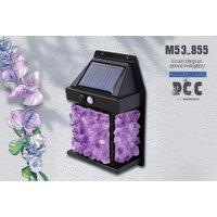 Solar Motion Sensor Outdoor Wall Light - Weatherproof Raw Crystal Lantern