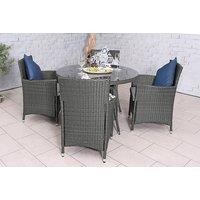 Royalcraft Nevada Grey Rattan Garden Dining Set - Weather-Resistant, Stackable, 4 or 6 Seater