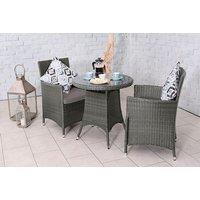 Royalcraft Nevada 2-Seater Grey Rattan Garden Set - Weather-Resistant, Foldable Bistro Set With Coffee Table