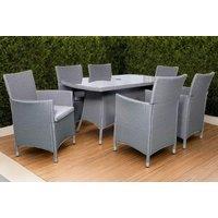 Royalcraft Nevada 6-Seater Weather-Resistant Grey Rattan Dining Set