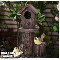Three Bucket Bird House Water Feature - Weather-Resistant Garden Ornament & Outdoor Dcor
