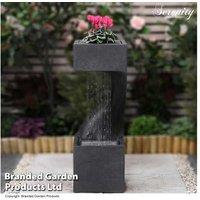Rainfall Water Feature With Planter - Modern Outdoor Decor
