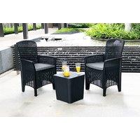 Royalcraft Rattan 2-Seater Outdoor Bistro Set With Weather-Resistant Storage Cooler Table