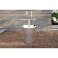 Royalcraft Weather-Resistant Rattan Drinks Cooler With Ice Bucket Feature And Adjustable Table