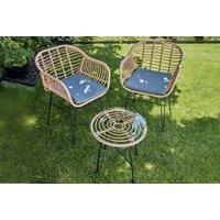 Flora Natural & Metal 2 Seater Outdoor Bistro Furniture Set!