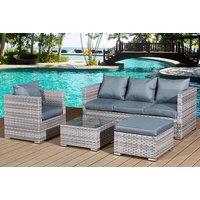 Modern Grey Rattan Garden Sofa Set - 5 Or 10 Seater, Weather-Resistant Outdoor Lounge
