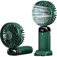3-In-1 Portable Usb Handheld Fan With Digital Led Display - 3 Speeds!