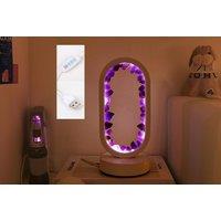 Handcrafted Amethyst Tooth Flower Cluster Night Light, Usb Powered