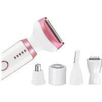 5-In-1 Professional Electric Razor Shaver & Bikini Trimmer For Women - Stainless Steel, Multi-Function Beauty Tool