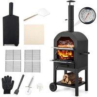 Portable Outdoor Pizza Oven With Thermometer, Wheels, And Complete Kit