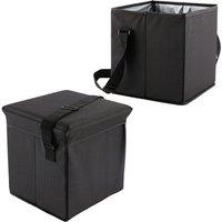 Insulated 17L Cooler Footstool With Strap - Black Minimalist Outdoor Cube