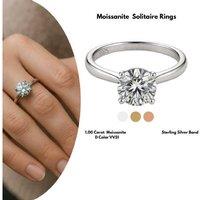 1/2Ct Moissanite Engagement Ring - D Color Vvs1, Sterling Silver