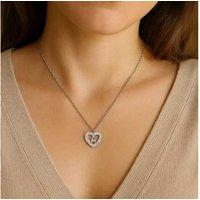 Personalized Heart Moissanite Necklace - Silver A-Z Initial