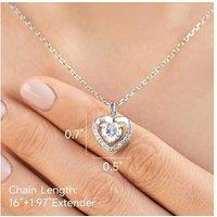 1 Ct Moissanite Round Heart Necklace - 925 Silver, Gift For Her