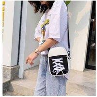 Unisex Red Fashion Patchwork Canvas Shoulder Bag