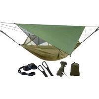 Double Camping Hammock with Mosquito Net & Waterproof Rainfly - 2-Person, 210T Nylon, Portable Outdoor Gear
