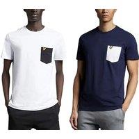 Lyle & Scott Men'S Crew Neck Cotton T-Shirt With Pocket Logo - Breathable, Smart-Casual Essential (Navy Or White)
