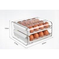 Clear Acrylic Stackable Egg Storage Drawer - 32-Egg Space-Saving Food Container