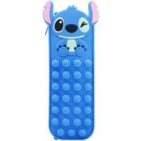 Stitch- Silicone Bubble Pencil Case - Durable, Waterproof, Multi-Purpose (Blue or Pink)