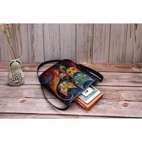 Unisex Black Cat Print Velvet Texture Women'S Crossbody Bag - 4 Colours