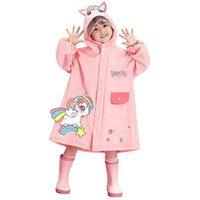 Unisex Pink Adorable Cartoon Foldable Raincoat For Kids - 4 Sizes, 4 Designs