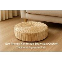 Handwoven Japanese Straw Bedroom Seat Cushion - Eco-Friendly, Breathable & Multiple Sizes