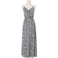 Womens Yellow Leopard Print Suspender Dress With Flattering V-Neck And Irregular Hem