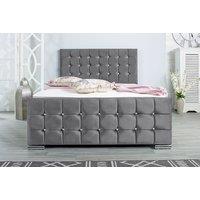 Paris Modern Upholstered Bed Frame & Mattress - 6 Sizes, Optional Ottoman