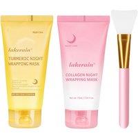 Lakerain Collagen & Turmeric Brightening Facial Mask Set - Dual-Action Hydration & Glow For Sensitive Skin (Peel-Off Masks)