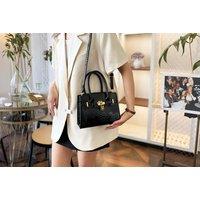 Unisex White Women'S Shiny Crocodile Pattern Large Pu Handbag - 6 Colours