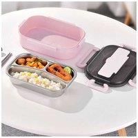 304 Stainless Steel Insulated Bento Lunch Box With 3-Compartments