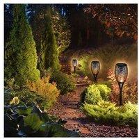 2Pcs Solar Led Flame Effect Path Lights - Ip65 Waterproof Outdoor Garden Torches
