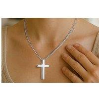 Stainless Steel Cross Breathing Pendant Necklace - Minimalist Stress Relief Jewellery, Silver/Gold/Black