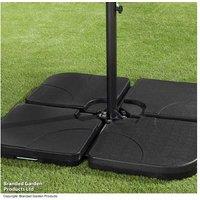 Heavy-Duty Weather-Resistant Cantilever Parasol Base, 4-Piece Set - Black