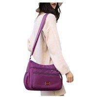 Unisex Purple Women'S Multiple Pockets Crossbody Shoulder Bag