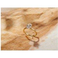 1.00Ct D/Vvs1 Oval Moissanite Engagement Rings - Gold Plated