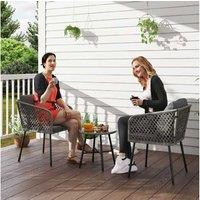 3pc PE Rattan Bistro Dining Set - Weather-Resistant, Glass Table, Adjustable Feet (2 Colours)