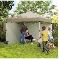 3X3M Steel Pop-Up Gazebo With Removable Walls & Wheeled Bag - Weather-Resistant Khaki Garden Shelter