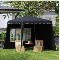 2.4X2.4M Weather-Resistant Pop-Up Steel Gazebo With Removable Walls - Black