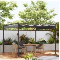 3x3m Steel Garden Pergola with Retractable Roof - Weather-Resistant, UPF30+, Modern Outdoor Shelter (2 Colours)
