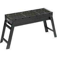 Portable Foldable Charcoal Bbq Grill - Galvanised Metal, Compact Outdoor Cooking