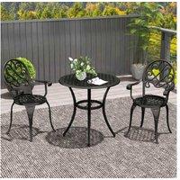 3Pc Patio Bistro Set W/ Footpads- 2 Colours