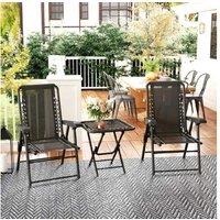 3pc Folding Steel Garden Bistro Set - Weather-Resistant, Space-Saving, 2-Seater
