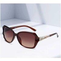Unisex Brown Fashionable Square-Shaded Sunglasses For Women