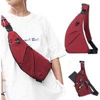 Unisex Blue Multifunctional Anti-Theft Sling Chest Bag Crossbody Bag