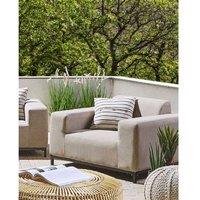 Rovigo Modern Outdoor Fabric Armchairs - Set Of 2, Water-Resistant, Aluminium Frame, Sand Beige Or Black