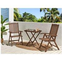 Acacia Wood Folding Bistro Set - Rustic 2-Seater Outdoor Furniture, Space-Saving, Weather-Resistant